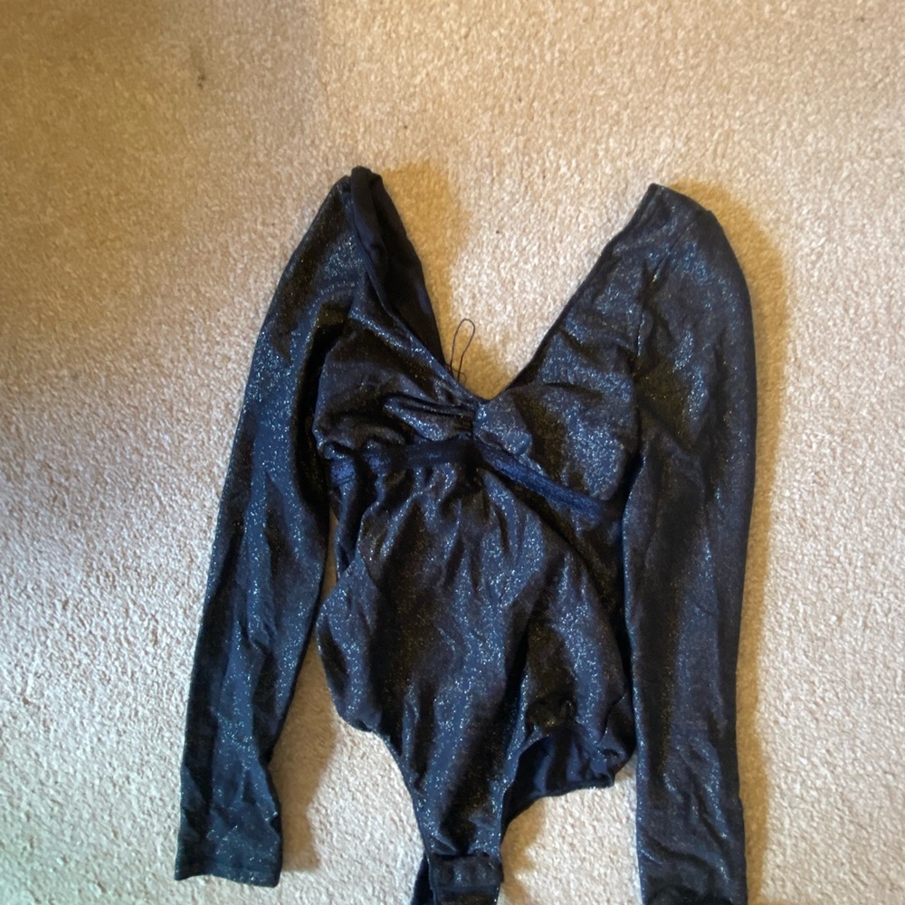 Elegant Black Glitter Bodysuit
